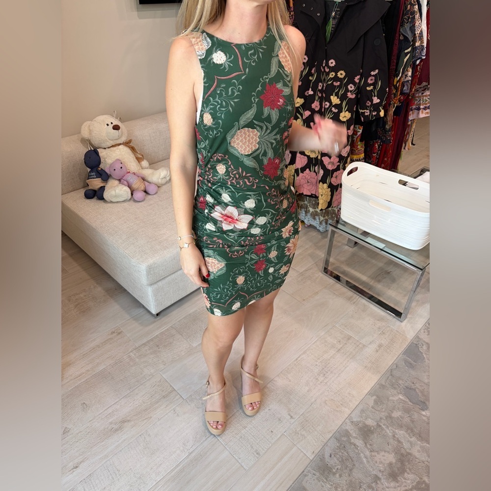 Farm Rio: Green Pineapple Garden Stretch Tulle Body-Con Dress / mini Dress